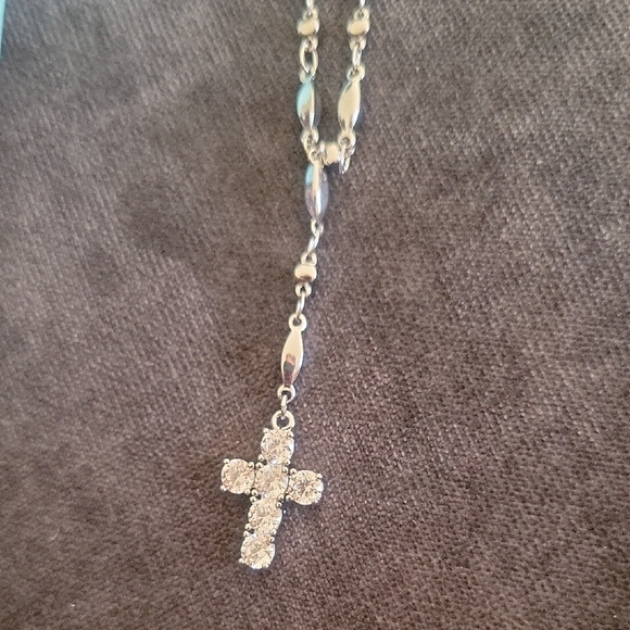 Park Lane Silver Cross Necklace - Picture 2 of 2